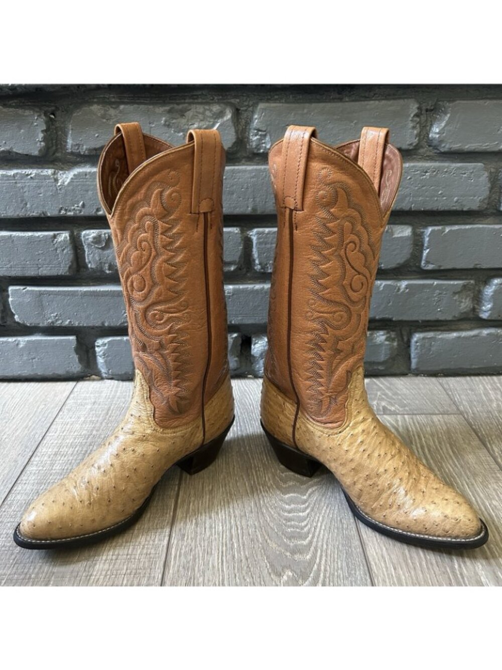 Tony Lama Vintage Ostrich Western Cowboy Boots Womens 6 B - Picture 12 of 12